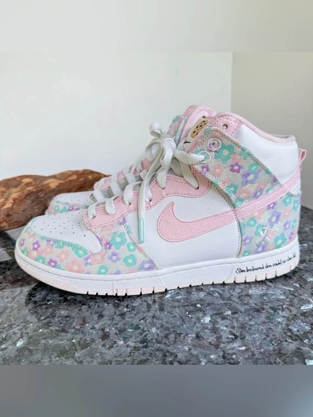 Nike x Doernbecher XIX Dunk High 'White Pink' size 11, cookie sneaker